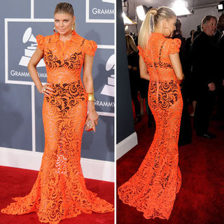 Fergie Wears Jean Paul Gaultier Couture Lace Cut-Out Gown at the 2012 Grammy Awards: Like or Loathe It?