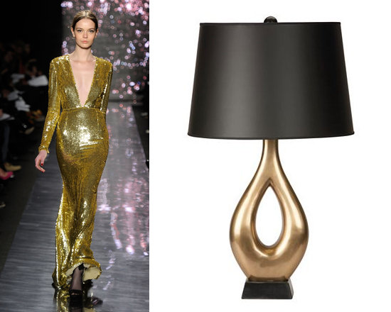Slinky Gold Gown = Curvaceous Gilded Lamp Slinky Gold Gown = Curvaceous Gilded Lamp