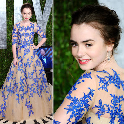 Lilly Collins at Vanity Fair Oscars Party 2012