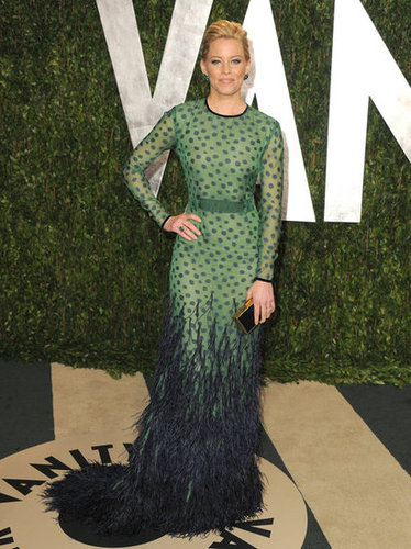 Banks in an elegant peacock-inspired Chadwick Bell frock.
Banks in an elegant peacock-inspired Chadwick Bell frock.
