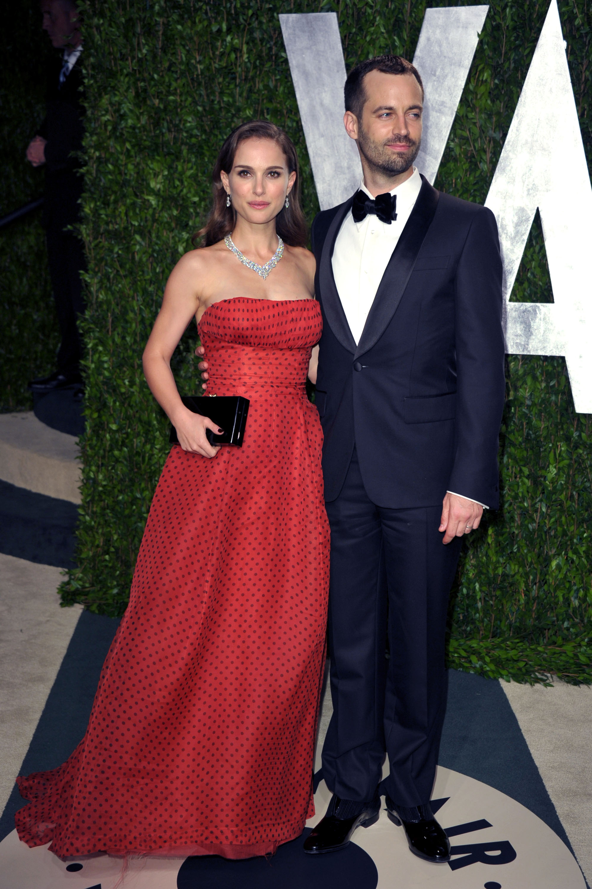 Benjamin Millepied and Natalie at Vanity Fair Oscar party. Benjamin Millepied and Natalie at Vanity Fair Oscar party.