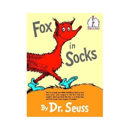 Fox and his socks along with Knox in a box lead us on a trek through tortuous tongue twisters in Fox in Socks.
Fox and his socks along with Knox in a box lead us on a trek through tortuous tongue twisters in Fox in Socks.