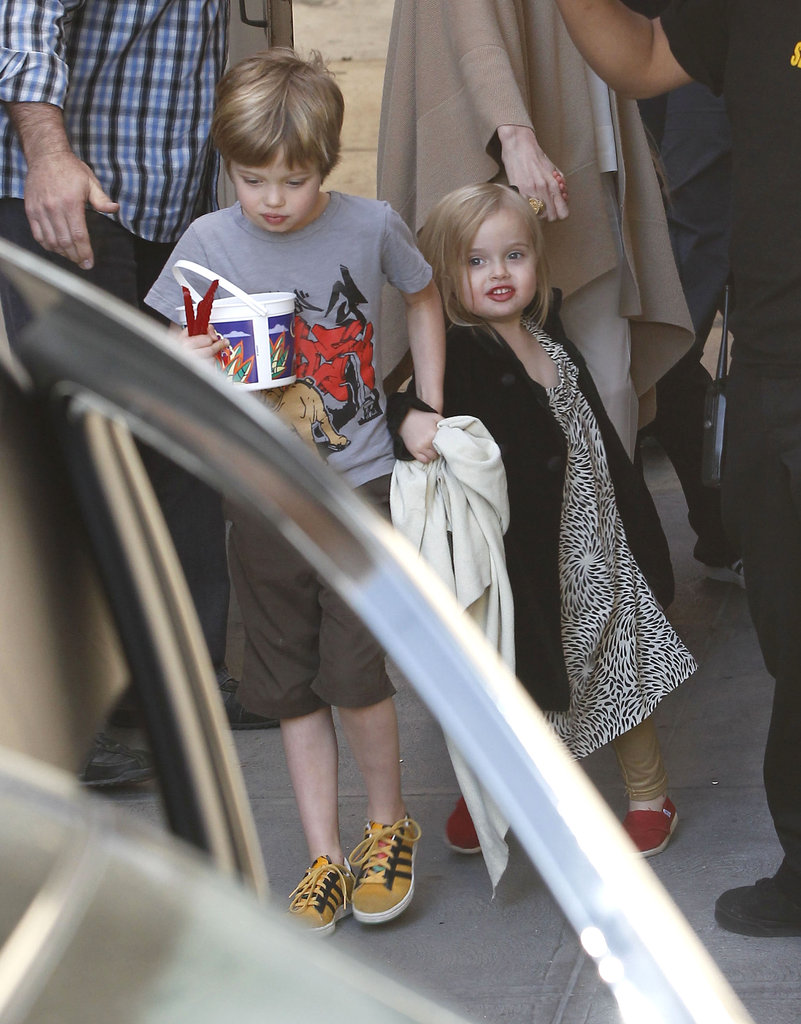 Angelina Jolie took Shiloh Jolie-Pitt and Vivienne Jolie-Pitt out for a special afternoon at the movies in LA in March 2012.
Angelina Jolie took Shiloh Jolie-Pitt and Vivienne Jolie-Pitt out for a special afternoon at the movies in LA in March 2012.