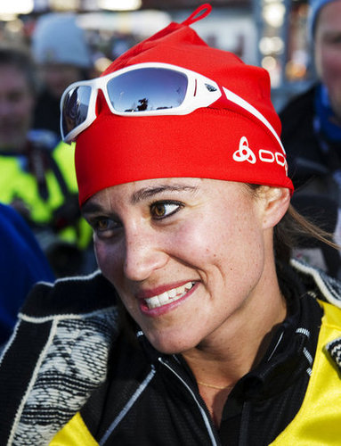 Pippa Middleton spoke after a cross-country ski race.
Pippa Middleton spoke after a cross-country ski race.
