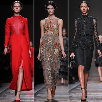 Review and Pictures of Valentino Autumn Winter 2012 Paris Fashion Week Runway Show