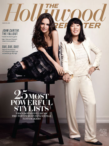 Katie Holmes and Jeanne Yang on the cover of The Hollywood Reporter.
Katie Holmes and Jeanne Yang on the cover of The Hollywood Reporter.