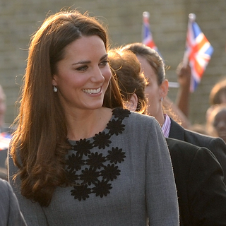 Kate Middleton Wears Gray Orla Kiely Dress in London