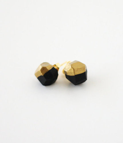 black gold dipped earrings
