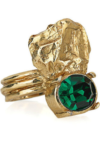 Yves Saint Laurent | Arty Too gold-plated Swarovski crystal ring | NET-A-PORTER.COM
