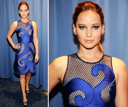 Jennifer Lawrence in Blue Viktor & Rolf