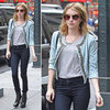 Emma Roberts Blue Embellished Jacket