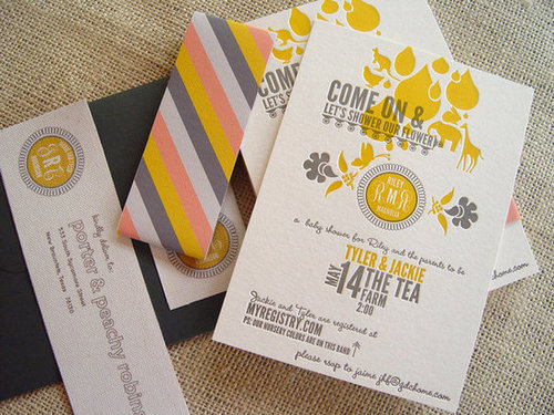 Gray, Pink, and Gold Letterpress Gray, Pink, and Gold Letterpress