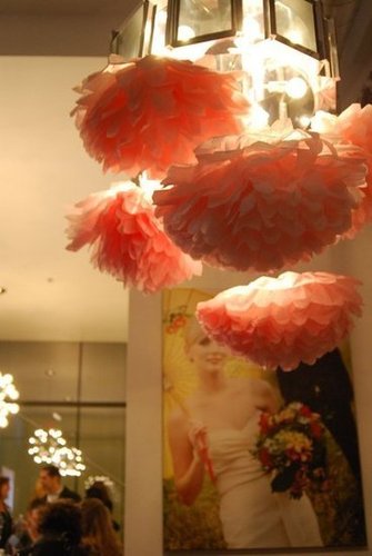 Paper Pom Poms and Gold Branches