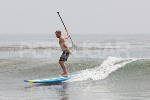 Robert Pattinson was shirtless in the ocean.
Robert Pattinson was shirtless in the ocean.