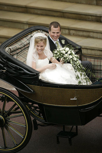 Prince William and Prince Harry's first cousin, Peter Phillips, wed Autumn Kelly in May 2008 at Windsor Castle in England.
Prince William and Prince Harry's first cousin, Peter Phillips, wed Autumn Kelly in May 2008 at Windsor Castle in England.