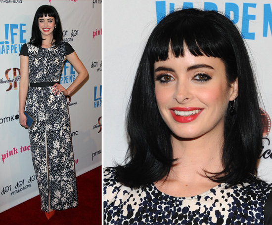 At the Lfe Happens premiere Krysten Ritter added a blast of color to her 