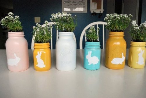 Easter Mason Jar Planters Easter Mason Jar Planters