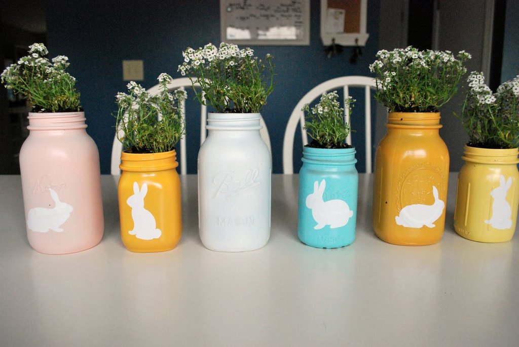 Easter Mason Jar Planters Easter Mason Jar Planters
