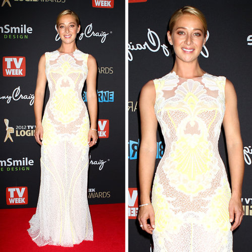 Pictures of Offspring's Asher Keddie on the 2012 Logies Red Carpet in Lace J'Aton Couture Gown: Rate It or Hate It?