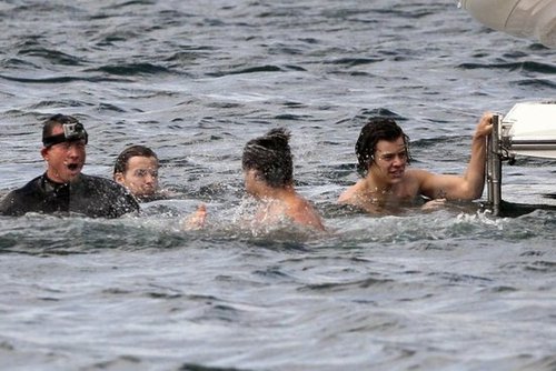 One Direction Celebrates SNL Success With a Shirtless Swim One Direction Celebrates SNL Success With a Shirtless Swim