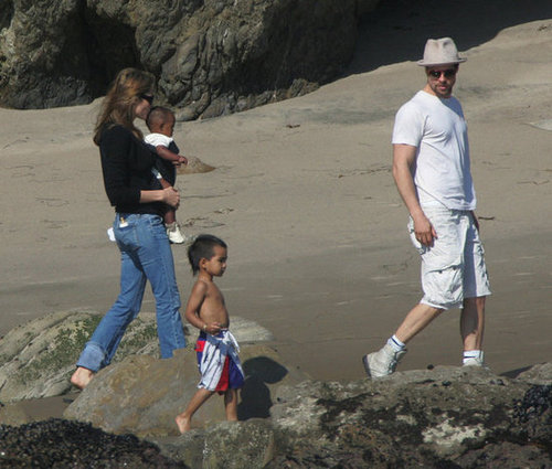 Angelina Jolie and Brad Pitt took Maddox and Zahara to the beach in Malibu in October 2005.
Angelina Jolie and Brad Pitt took Maddox and Zahara to the beach in Malibu in October 2005.