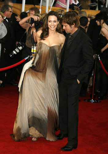 Angelina Jolie wore an ombre dress to the 14th annual Screen Actors Guild Awards in January 2008.
Angelina Jolie wore an ombre dress to the 14th annual Screen Actors Guild Awards in January 2008.
