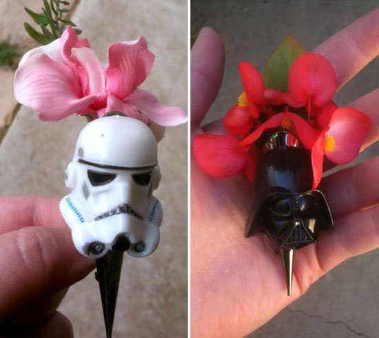  Stormtrooper boutonniere DIY is a must when outfitting the wedding party 