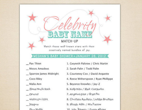 Celebrity Baby Name Game Celebrity Baby Name Game