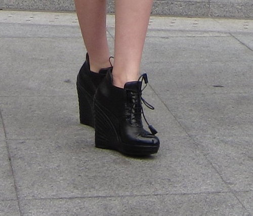 High Heel Wedge Booties - wore it to bits