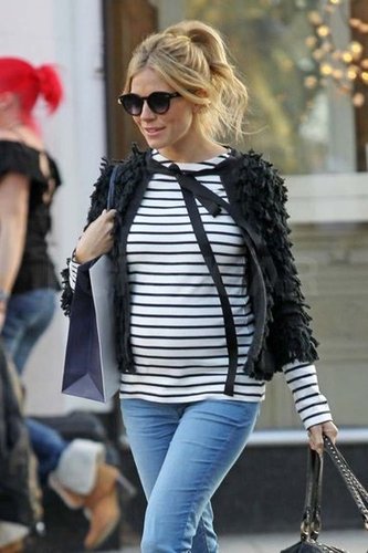 Sienna Miller's Striped Bump Sienna Miller's Striped Bump
