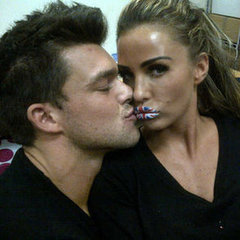 Katie Price's Union Jack Lip Art