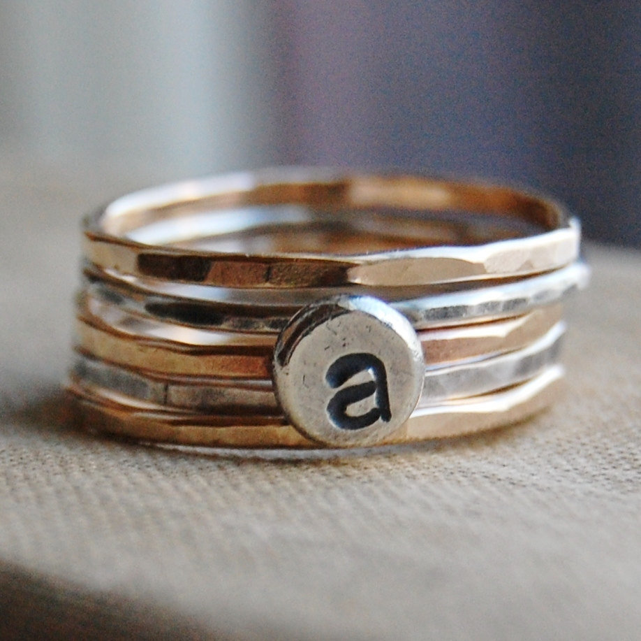 Monogrammed Stacking Rings Monogrammed Stacking Rings