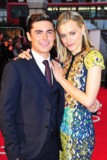 Zac Efron and Taylor Schilling posed together at the premiere of The Lucky One in London. Zac Efron and Taylor Schilling posed together at the premiere of The Lucky One in London.