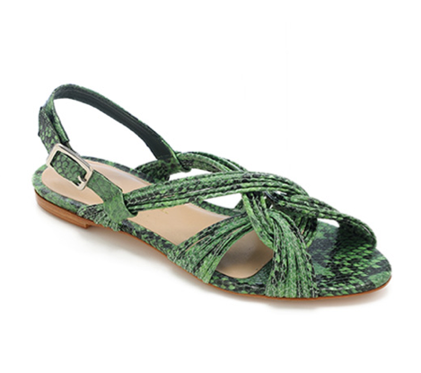 A rich burst of color and texture (read: green snakeskin) will add a cool element surprise to your outfit.
Loeffler Randall Filippa Mignon Flat Sandal ($295)
A rich burst of color and texture (read: green snakeskin) will add a cool element surprise to your outfit.
Loeffler Randall Filippa Mignon Flat Sandal ($295)
