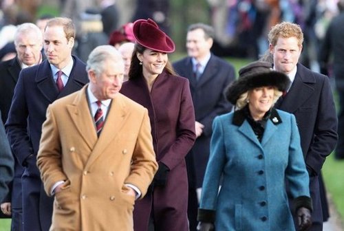 Known for her love of fascinators, she didn't disappoint in this velvet merlot version. Kate Middleton opted for a burgundy coat and fascinator for her first Christmas as part of the royal family.
Known for her love of fascinators, she didn't disappoint in this velvet merlot version. Kate Middleton opted for a burgundy coat and fascinator for her first Christmas as part of the royal family.