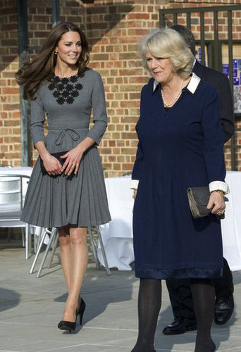 Duchess Catherine wore a ladylike gray Orla Kiely dress to join Prince Charles and Camilla to visit the Prince's Foundation for Children.
Duchess Catherine wore a ladylike gray Orla Kiely dress to join Prince Charles and Camilla to visit the Prince's Foundation for Children.