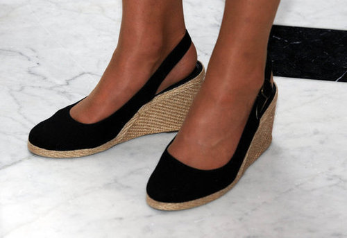 Take a closer look at one of Kate's favorite pair of wedges — her trusty LK Bennetts.
Take a closer look at one of Kate's favorite pair of wedges — her trusty LK Bennetts.