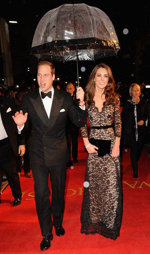 The Duke and Duchess of Cambridge were together in January for the War Horse premiere in London. Kate looked absolutely regal in a lacy floor-length Alice Temperley dress.
The Duke and Duchess of Cambridge were together in January for the War Horse premiere in London. Kate looked absolutely regal in a lacy floor-length Alice Temperley dress.