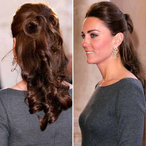 Kate Middleton's Curly Half Up Half Down Hair Instructions