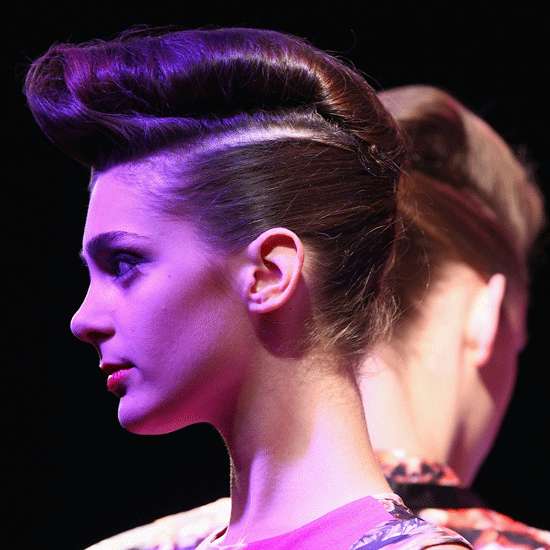 The James Dean-inspired hairstyle from the side. The James Dean-inspired hairstyle from the side.