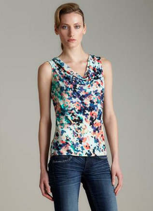 Tuck this floral tank into high-waisted shorts or a solid skirt for a bright, feminine look.
Calvin Klein Mar-Msy Printed Cowl Neck ($30)
Tuck this floral tank into high-waisted shorts or a solid skirt for a bright, feminine look.
Calvin Klein Mar-Msy Printed Cowl Neck ($30)