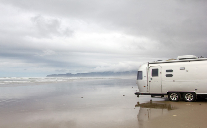 Airstream on the beach