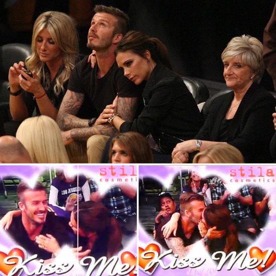 Birthday Boy David & Victoria Beckham Celebrate His 37th With Kisses at the Lakers Game