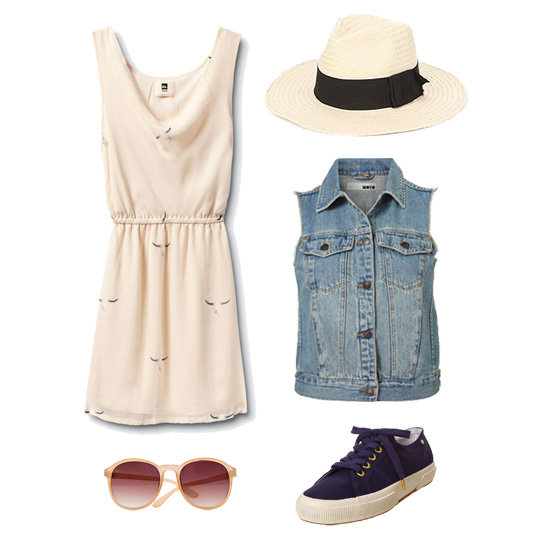 One of our favorite sunny-day Spring looks is a girlie dress topped with a slightly edgy denim vest. By adding a Panama hat, comfy sneakers, and round-frame sunglasses, you're basically ready for music festival season.
Mint by Goorin Straw Panama Hat ($36), Topshop Sleeveless Denim Jacket ($76), Superga for The Row Low-Top Sneaker ($190), Mango Round Sunglasses ($25), QSW The Austin Dream Dress ($108)
One of our favorite sunny-day Spring looks is a girlie dress topped with a slightly edgy denim vest. By adding a Panama hat, comfy sneakers, and round-frame sunglasses, you're basically ready for music festival season.
Mint by Goorin Straw Panama Hat ($36), Topshop Sleeveless Denim Jacket ($76), Superga for The Row Low-Top Sneaker ($190), Mango Round Sunglasses ($25), QSW The Austin Dream Dress ($108)
