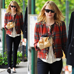 Emma Stone Plaid Jacket Emma Stone Plaid Jacket