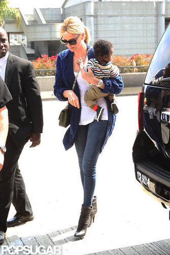Charlize Theron arrived at the airport in LA with son Jackson.
Charlize Theron arrived at the airport in LA with son Jackson.