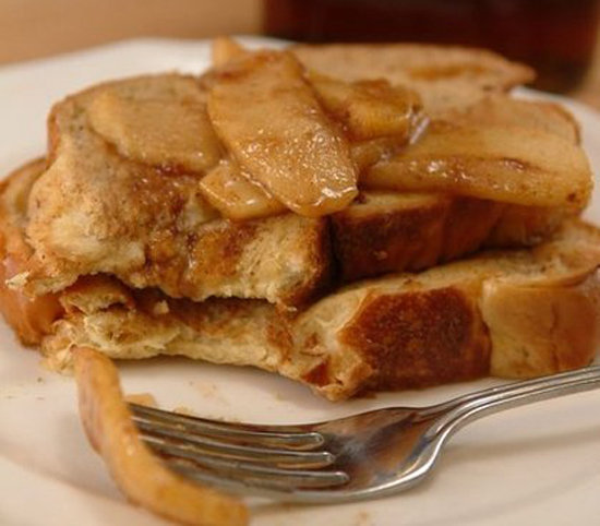 Challah French Toast With Warm Maple-Apple Compote Challah French Toast With Warm Maple-Apple Compote