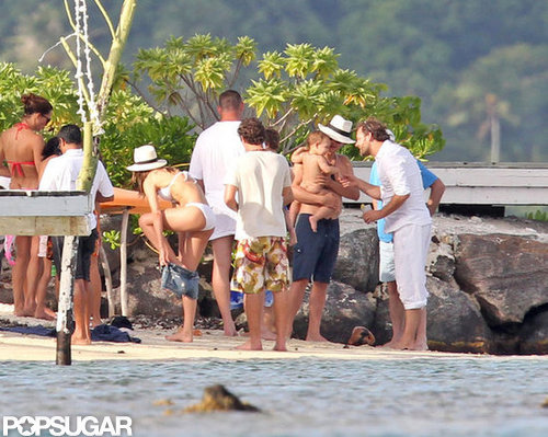 Miranda Kerr and husband Orlando Bloom were with Flynn at a gathering with friends on the beach in Bora Bora.
Miranda Kerr and husband Orlando Bloom were with Flynn at a gathering with friends on the beach in Bora Bora.