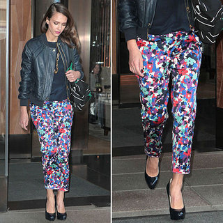Jessica Alba Printed Pants New York May 2012