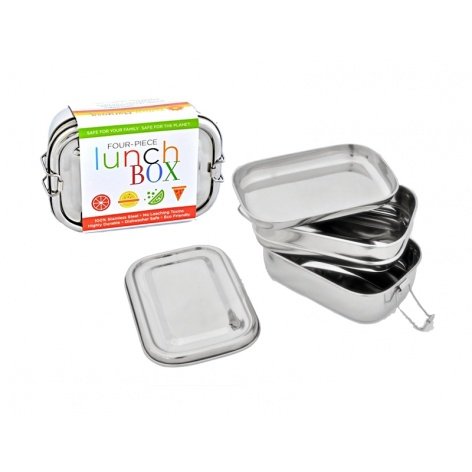 The classic lunch pail gets an Asian update in this four-compartment stainless steel bento box ($22).
The classic lunch pail gets an Asian update in this four-compartment stainless steel bento box ($22).